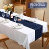 MILVOWOC 4 Pack Navy Blue Satin Table Runner, 12 x