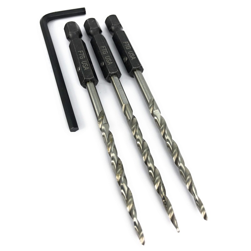 FTG USA Replacement Tapered Countersink Drill Bit Set 3 Pc