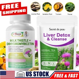 Secret De Peau Liver Health Support Supplement - Liver Cleanse Detox & Repair 30 Days Detox Tea