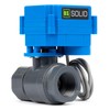 U.S. Solid 電動ボールバルブ 9-36V AC/DC 電気ボール弁、2線自動復帰、二ポート、フルボア、ノーマルオープン (UPVC材質, 飲料水に適用, Gタイプの内ネジ, 3/4",