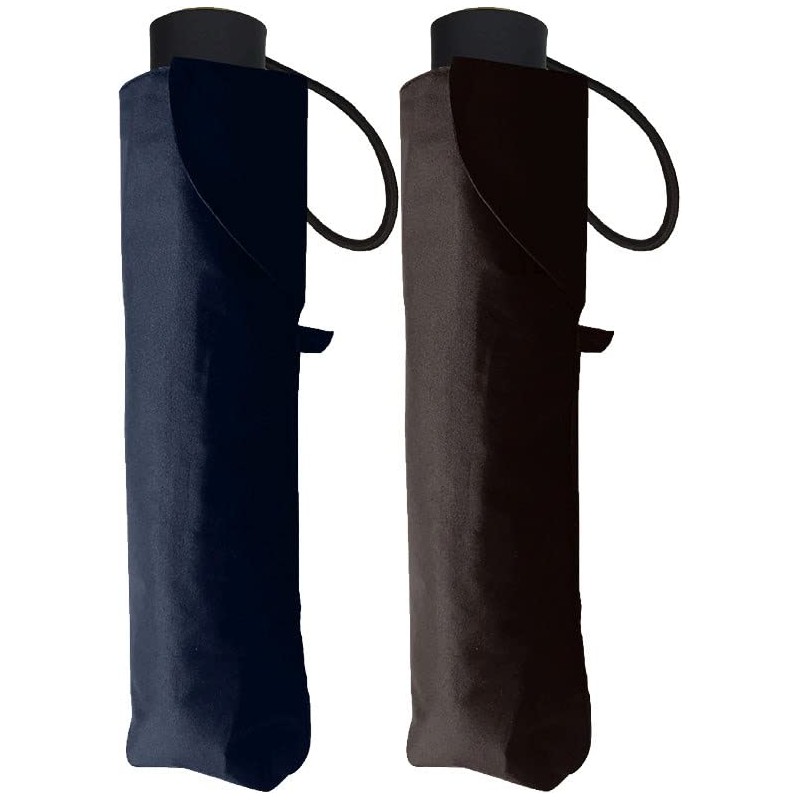 Nakatani Men's Folding Umbrella, Windproof, Black, Plain [423-022], Hand Opening,