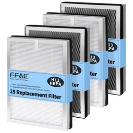 4 Pack Replacement Filter Compatible with MA-25 Air Purifier S1/W1/B1, 3-in-1 Filter System of Pre-Filter, Activated Carbon Filter and H13 True Hepa Filter
