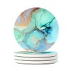 Lahome Marble Style Coasters - Round Drinks Absorbent Stone Coaster
