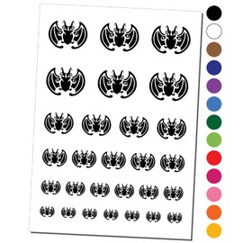 Chinese Lucky Bat Symbol of Good Fortune Temporary Tattoo Water Resistant Fake Body Art Set Collection - Red (One Sheet)