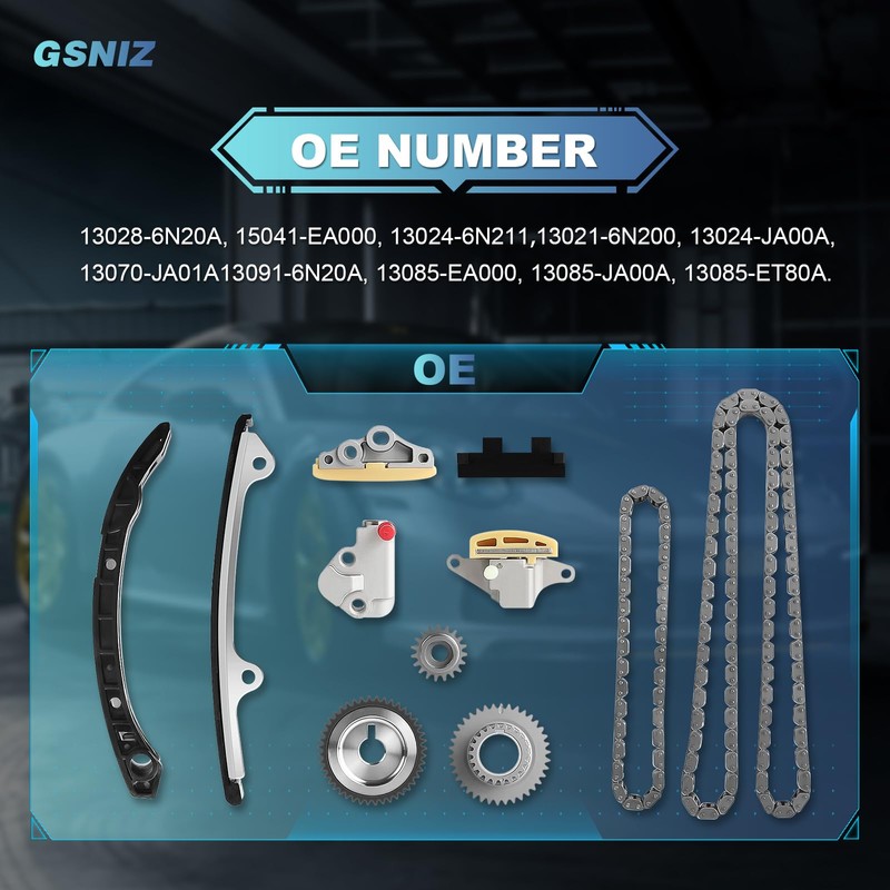 GSNIZ 13028-6N20A Engine Timing Chain Repair Kit Compatible with Nissan