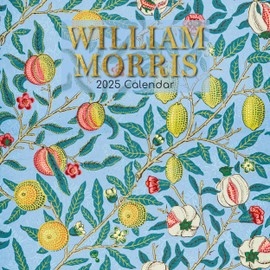 2025 Square Wall Calendar - William Morris 12 x 12 Inch Monthly View, 16-Month, Art Theme, Includes 180 Reminder Stickers