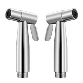 LinaLife 2 Pack Stainless Steel 304 Bidet Sprayer Head Stainless Steel Bidet Attachment for Toilet Handheld Bidet Sprayer Cloth Bathroom Diaper Sprayer for Kitchen Adjustable Water Pressure Control