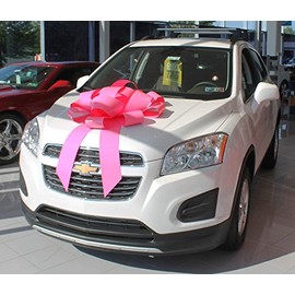 30" Big Suction Cup Car Bow - Made in USA (Pink)