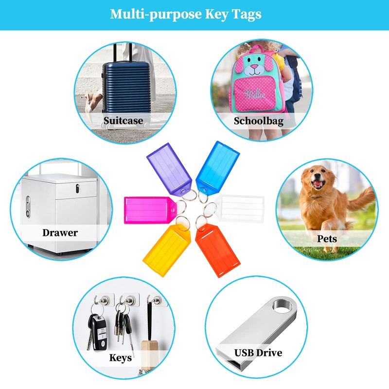 CIMOYBAI Pack of 30 Key Chains, Key Fob Can Be