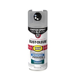 Rust-Oleum 384761 Custom Spray 5-in-1 Flat Gray Universal Bonding Primer Aerosol Spray, 12 oz., Gray