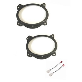 6x9 Front Door Car Stereo Speaker Install Adapter Plates and Speaker Connection Wire Harness Made for 2007-2014 Toyota FJ Cruiser and 2008-2014 Toyota Land Cruiser