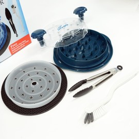 Rivoq Chicken Shredder 10 inches with Silicone Layer, anti slip Mat, Brush & Tong - Effortlessly Shred, Chop Meat. Food Grade, Kitchen Essentials.