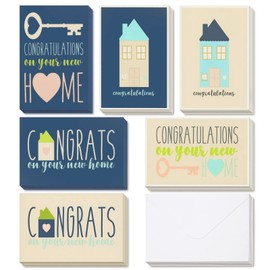 BEST PAPER GREETINGS 36 Pack Congratulations On Your New Home Greeting Cards with Envelopes Assortment Set for House Warming (6 Designs, 4x6 In) House Greeting Card - Congrats on Your Home Cards