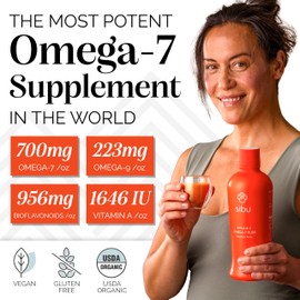 sibu Omega-7 Pure, 100% Pure Sea Buckthorn Juice (32 oz) USDA Organic