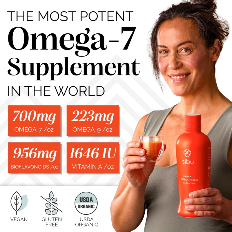 sibu Omega-7 Pure, 100% Pure Sea Buckthorn Juice (32 oz)