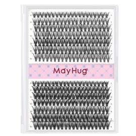 Mayhug Cluster Lashes D Curl Individual Lashes 280pcs Lash Clusters 30D 40D DIY Eyelash Extension 9-16mm Mix Tray Eyelash Clusters Extensions Self Application at Home (3040D|D-Mix9-16)