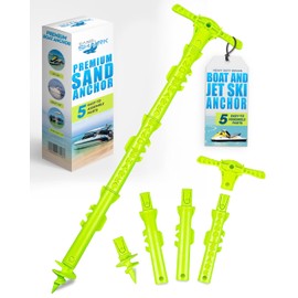 SandShark New Sport Boat Anchor and Jet Ski Anchor. 4ft Shallow Water Anchor Pole for Boat and PWC. Sand Anchor Kit for Boat and Kayak Anchor System. Easy Storage, High-Strength ABS Plastic.