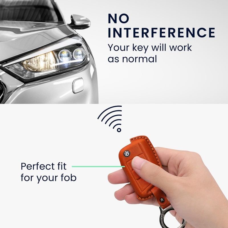 kwmobile Premium Leather Car Key Protective Case Compatible with VW