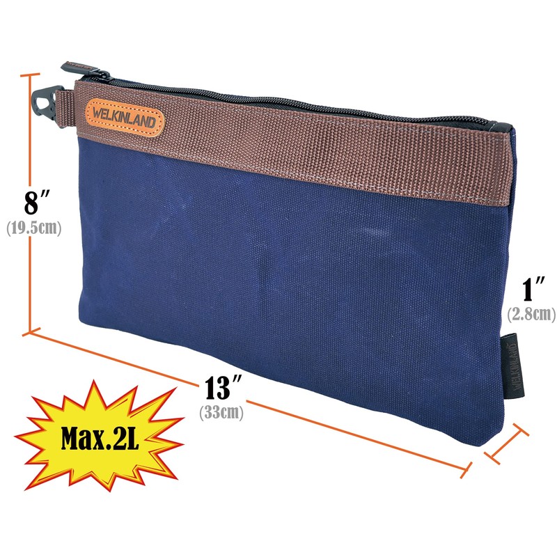 WELKINLAND Heavy-Duty Canvas Tool Pouch - 4PCS, 12" Waxed Canvas