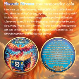 Phoenix Rising Dumpster Fire Challenge Coin - Reshape Yourself Dumpster Fire Coin- Funny Desk Accessories for Work - Hilarious Coworker Go Away Token - Inspirational Gifts for Men Women