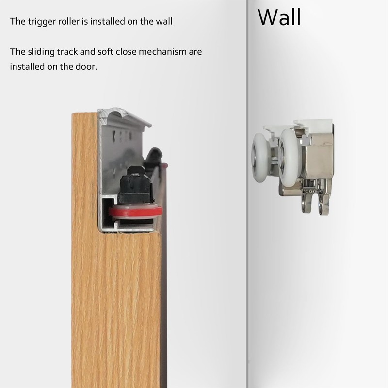 DIYHD 48" Concealed Sliding Barn Door Hardware with Dual Soft