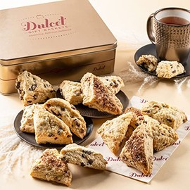 Dulcet Gift Baskets Artisan Scone Food Gift Tin, Gourmet Pastries Prime Gifting for Holiday, Housewarming, Christmas Sympathy Gift for Men, Women and Families.