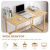 Nnewvante 47 Inch Computer Desk, Bamboo Writing Desk, Modern Simple