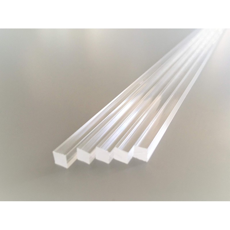Acrylic Square Bar (0.2 inch (4 mm), Pack of 5,