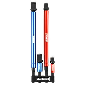 ARES 22028 – 2-in-1 Impact Bit and Socket Adapter Set – 3-Inch and 8-Inch Adapters - Unique Design Holds Standard 1/4-Inch Hex Bits and 3/8-Inch Drive Sockets – Spinning Sleeve Stabilizes Adapter