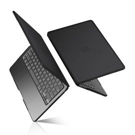 BlueSwan Compatible with MacBook Air M4 13 Inch Case 2025 M3 2024 M2 2022 - Hard Case with TPU Edge Protection Shockproof for Mac Book Air 13.6 Laptop A3240 A3113 A2681 - (Black Edge) Matte Black