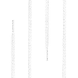 Di Ficchiano Round shoelaces, round laces made from 100% cotton, tear-resistant, diameter 3-4 mm, lengths 45-200 cm, White