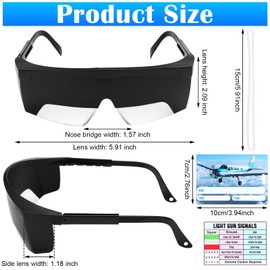 Saysurey 2 Set Aviation Flight Training Glasses Adjustable View Limiting Goggles Device, Tag Light Gun Signal (Black)