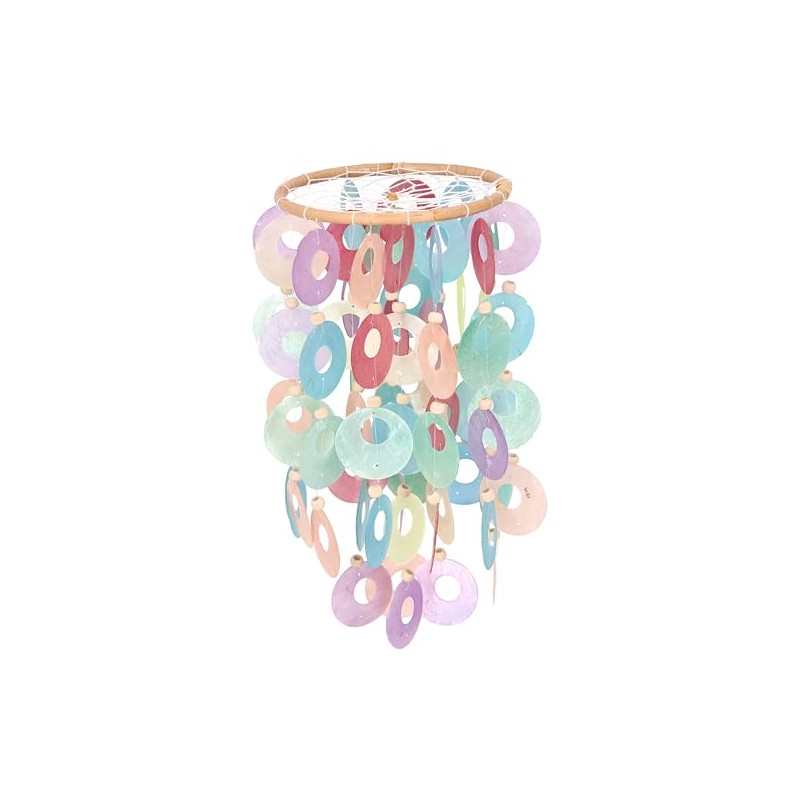 GURU SHOP Round Shell Wind Chime – Colourful, Multicoloured, Shell