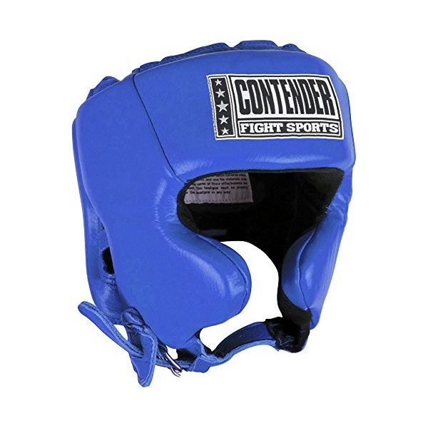 Contender Fight Sports Competition Boxing Headgear with Cheeks Blue, Small