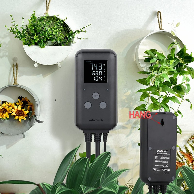Digital Temperature Controller Simple Stage Thermostat Outlet Heating & Cooling