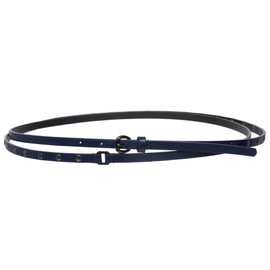 3/8" (10 mm) Skinny Studded Double Wrap Belt, Navy Blue | L/G - 39