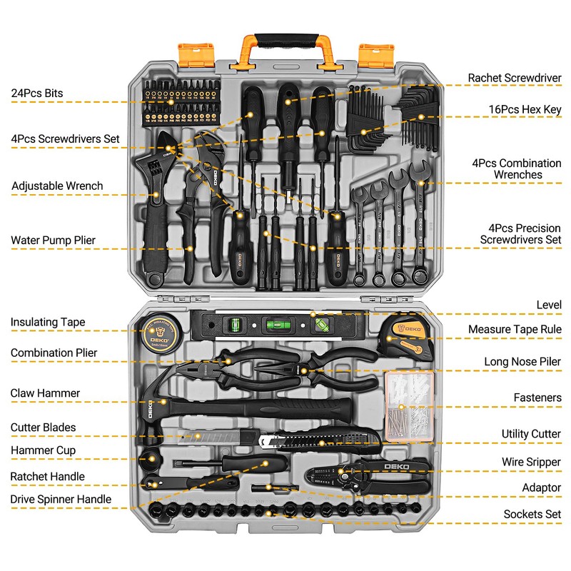 Tool Kit Set Box for Home: Household with Drill Wrench