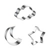 ccHuDE 3 Pcs Star Moon Cloud Cookie Cutters Stainless Steel