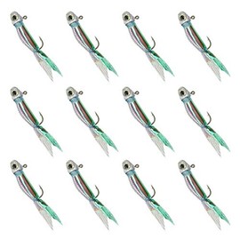 YZD Silverside Minnow Crappie Jig Set 12pcs Green Color