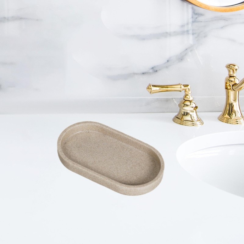 B Baosity Soap Dispenser Tray Vanity Tray Oval Shape Sleek