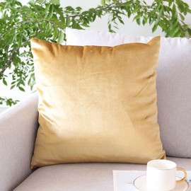 CXTAI 2x Golden Velvet Cushion Covers Decorative Square Throw Pillow Cover Pillowcase 20"x 20"50 x 50cm