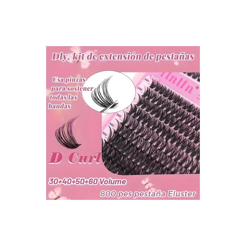 804 Kit Extension De Pestañas Maquillaje Completo Diy 9-18mm