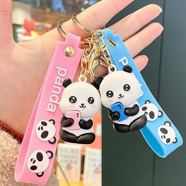 Opexicos 2Pcs PVC Panda Keychain Pendant Animal Cute Bag Key Chain Keyring Ornament Bag Purse Charm Accessories