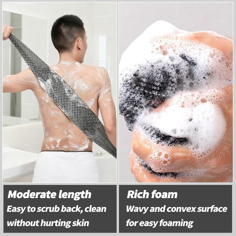 Gaukomzs Exfoliating Shower Towel, 47 Inch, Advanced Microfiber, Premium Scrub