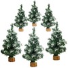 Jylucky 6PCS Tabletop Mini Christmas Tree, Snow Artificial Christmas Trees