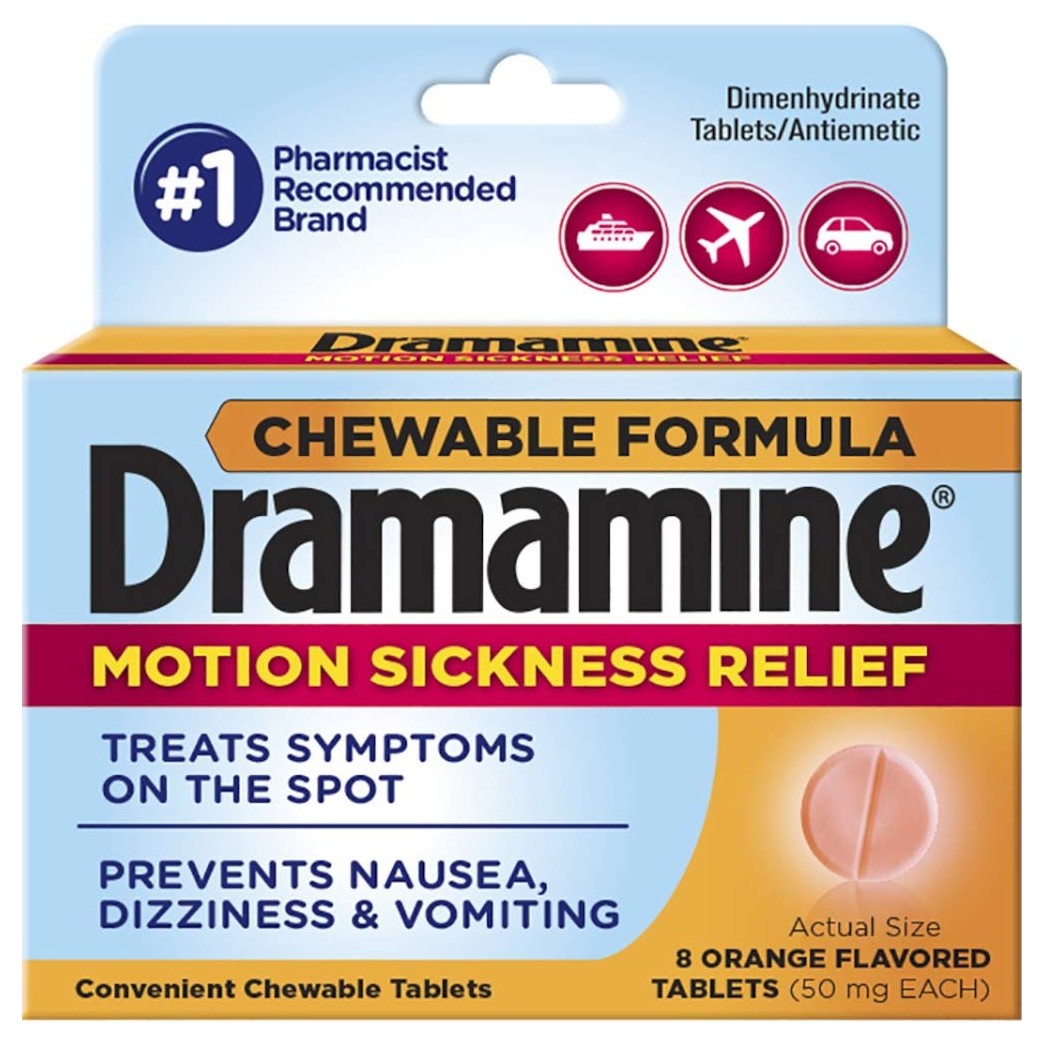 Special pack of 6 DRAMAMINE Tab CHEWABLE 8 Tablets