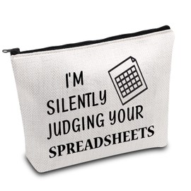 Accountant Makeup Bag Funny CPA Accountant Gift CPA Graduation Gift I'm Silently Judging Your Spreadsheets Gift for Bookkeeper Auditor (Judging Spreadsheets CA), CB-B1003