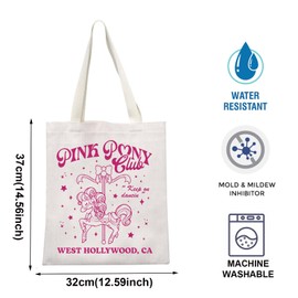 TOBGBE Music Lover Gift Midwest Princess Pink Pony Club Shopping Bag Singer Fan Lyrics Music Concert Merch (West Club Tote)