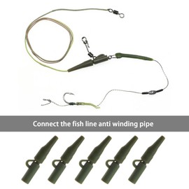 Create idea 100 Pieces Carp Fishing Set Safety Clips Carp Covers Anti-Tangle Sleeves Quick Change Swivels Fishing Accessories for Carp Bass White Bait Catfish