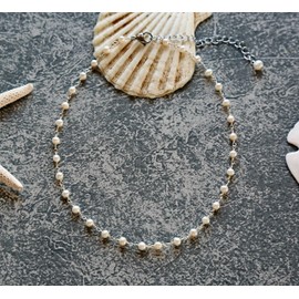 MGR MY GEMS ROCK! Beaded Semi Precious Stone Alternating Stone or Same Stone Collar or Choker Necklace for Wome, 14.50" Long with 3" Extender., Gemstone, matte-onyx